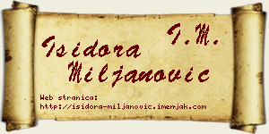Isidora Miljanović vizit kartica
